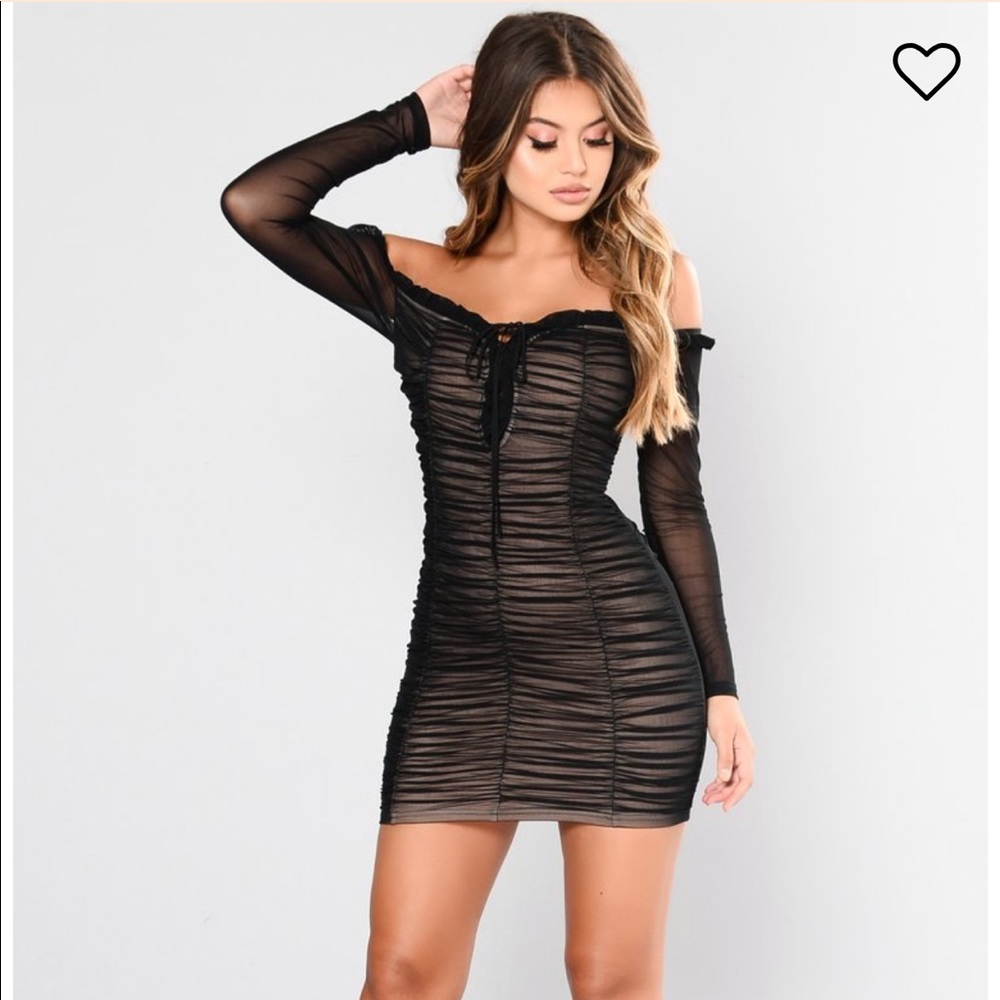 Fashion Nova Black Maura Mesh Dress